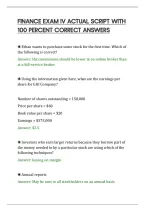 Finance Exam Iv Actual Script With 100 Percent Correct Answers