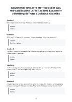 Elementary Fine Arts Methods D695 Wgu&NewLine;Pre-Assessment Latest Actual Exam With&NewLine;Verified Questions & Correct Answers