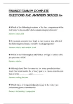 Finance Exam Iv Complete Questions And Answers Graded A