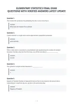 Elementary Statistics Final Exam&NewLine;Questions With Verified Answers Latest Updat