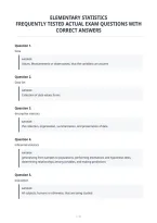 Elementary Statistics&NewLine;Frequently Tested Actual Exam Questions Withcorrect Answers