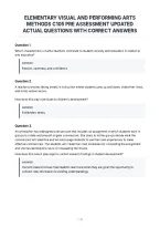 Elementary Visual And Performing Arts&NewLine;Methods C105 Pre Assessment Updated&NewLine;Actual Questions With Correct Answer