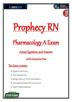 Prophecy RN Pharmacology A Exam &lpar;PDF&rpar; &vert; 2026&sol;2027 Verified Questions & Answers