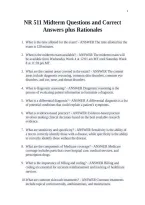 NR 511 Midterm Questions and Correct Answers plus Rationales
