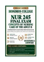 NUR 245 Final Exam Concepts of Nursing Care of the Adult II Questions And Answers 2026&sol;2027 HONDROS COLLEGE