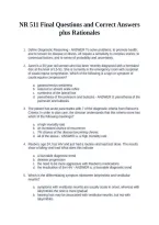 NR 511 Final Questions and Correct Answers plus Rationales&NewLine;