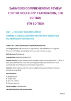 Saunders NCLEX-RN&reg; 9th Edition &vert; Complete Test Bank-Style Practice Questions&comma; Verified Answers&comma; Detailed Rationales & NGN Clinical Judgment Exam Prep Study Guide