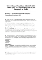 NSG 444 Exam 3 Actual Exam 2026&sol;2027 &vert; GCU &vert; Verified Q&A &vert; All Units Covered &vert; Grade A &vert; Pass Guaranteed - A&plus; Graded