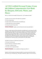 ACSM Certified Personal Trainer Exam Comprehensive Test Bank with Practice Questions and Detailed Rationales Based on ACSM's Resources for the Personal Trainer&comma; 6th Edition by Hargens&comma; Edwards&comma; Musto&comma; and Piercy