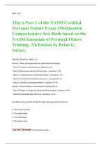 NASM Certified Personal Trainer Exam 250&plus; Questions Comprehensive Test Bank with Practice Questions and Detailed Rationales Based on NASM Essentials of Personal Fitness Training&comma; 7th Edition by Brian G&period; Sutton