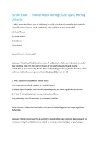 NU 309 Exam 1 &vert; Mental Health Nursing &lpar;2026&rpar; Q&A &vert; Herzing University