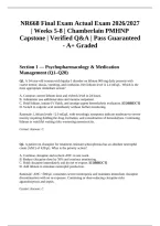NR668 Final Exam Actual Exam 2026&sol;2027 &vert; Weeks 5-8 &vert; Chamberlain PMHNP Capstone &vert; Verified Q&A &vert; Pass Guaranteed - A&plus; Graded