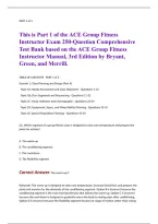 ACE Group Fitness Instructor Exam 250&plus; Questions Comprehensive Test Bank with Practice Questions and Detailed Rationales Based on the ACE Group Fitness Instructor Manual&comma; 3rd Edition by Bryant&comma; Green&comma; and Merrill