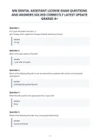 Mn Dental Assistant License Exam Questions&NewLine;And Answers Solved Correctly Latest Update&NewLine;Graded A&plus;&NewLine;