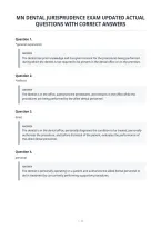 Mn Dental Jurisprudence Exam Updated Actual&NewLine;Questions With Correct Answers&NewLine;