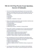 NR 511 CEA Prep Practice Exam Questions&comma; Answers & Rationales