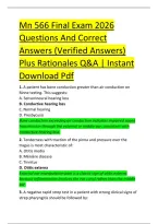 Mn 566 Final Exam 2026 &NewLine;Questions And Correct &NewLine;Answers &lpar;Verified Answers&rpar; &NewLine;Plus Rationales Q&A &vert; Instant &NewLine;Download Pdf 