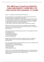 NSG 3800 Exam 4 Actual Exam 2026&sol;2027 &vert; Galen Adult Health II &vert; Verified Q&A &vert; All Units Covered &vert; Pass Guaranteed - A&plus; Graded