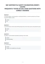 Msf &lpar;Motorcycle Safety Foundation&rpar; Rider's&NewLine;Course&NewLine;Frequently Tested Actual Exam Questions Withcorrect Answers