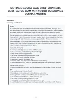 Msf Basic Ecourse Basic Street Strategies&NewLine;Latest Actual Exam With Verified Questions &&NewLine;Correct Answers&NewLine;
