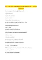 D9 Practice Test Questions with Verified Correct &NewLine;Answers 