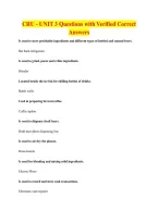 CRU - UNIT 3 Questions with Verified Correct &NewLine;Answers 