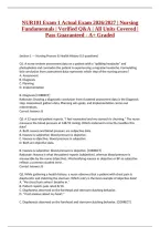 NUR101 Exam 1 Actual Exam 2026&sol;2027 &vert; Nursing Fundamentals &vert; Verified Q&A &vert; All Units Covered &vert; Pass Guaranteed - A&plus; Graded