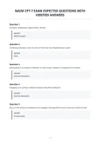 Nasm Cpt-7 Exam Expected Questions With&NewLine;Verified Answers&NewLine;