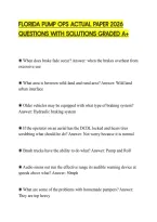 Florida Pump Ops Actual Paper 2026&NewLine;Questions With Solutions Graded A&plus;
