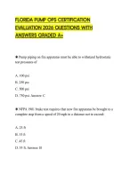 Florida Pump Ops Certification&NewLine;Evaluation 2026 Questions With&NewLine;Answers Graded A&plus;