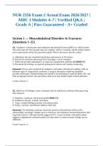 NUR 2356 Exam 2 Actual Exam 2026&sol;2027 &vert; MDC I Modules 4&ndash;7 &vert; Verified Q&A &vert; Grade A &vert; Pass Guaranteed - A&plus; Graded