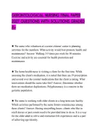Gerontological Nursing Final Paper&NewLine;2027 Questions With Solutions Graded&NewLine;A&plus;