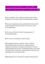 Gerontological Nursing Study Guide&NewLine;2027 Questions With Answers Graded A&plus;