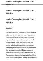 American Counseling Association &lpar;ACA&rpar; Code of Ethics Exam QUESTIONS WITH DETAILED SOLUTIONS AND RATIONALES&period;pdf&NewLine;&NewLine;