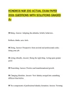 Hondros Nur 200 Actual Exam Paper&NewLine;2026 Questions With Solutions Graded&NewLine;A&plus;