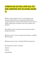 Hondros Nur 200 Final Paper 2026 Test&NewLine;Bank Questions With Solutions Graded&NewLine;A&plus;