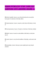 Human Physiology Study Guide 2027&NewLine;Questions With Answers Graded A&plus;