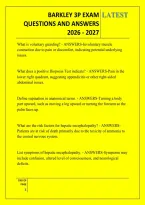 Barkley 3P Exam &NewLine;Questions And Answers &NewLine;2026 - 2027