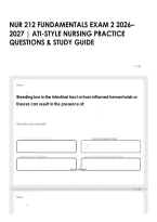 Nur 212 Fundamentals Exam 2 2026&ndash;2027 &vert; Ati-Style Nursing Practice Questions & Study Guide