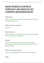 Milady Esthetics Chapter 10&NewLine;Physiology And Histology Key&NewLine;Concepts And Revision Notes