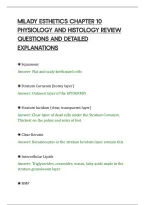 Milady Esthetics Chapter 10&NewLine;Physiology And Histology Review&NewLine;Questions And Detailed&NewLine;Explanations