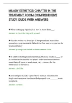 Milady Esthetics Chapter 14 The&NewLine;Treatment Room Comprehensive&NewLine;Study Guide With Answers&NewLine;