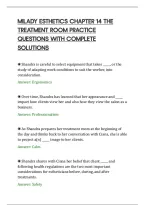 Milady Esthetics Chapter 14 The&NewLine;Treatment Room Practice&NewLine;Questions With Complete&NewLine;Solutions