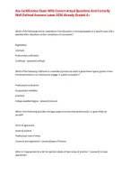Ase Certification Exam With Correct Actual Questions And Correctly Well Defined Answers Latest 2026 Already Graded A&plus;&NewLine;