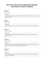 Mn Post Latest Actual Exam With Verified&NewLine;Questions & Correct Answers&NewLine;
