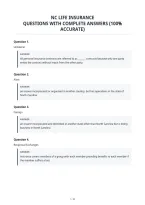 Nc Life Insurance&NewLine;Questions With Complete Answers &lpar;100&percnt;&NewLine;Accurate&rpar;