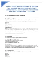 Cpesc - Certified Professional In Erosion And Sediment Control Exam 2026&sol;2027 &vert; Environmental Certification &vert; 150 Verified Q&A &vert; Pass Guaranteed &ndash; A&plus; Graded