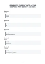 Ncsu Cla 115 Exam 1 Updated Actual&NewLine;Questions With Correct Answers&NewLine;
