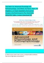 Test Bank For Advanced Physiology and &NewLine;Pathophysiology&comma; 2nd Edition&comma; By Nancy Tkacs&comma; All &NewLine;Chapters 1-17 Exam Questions And Correct &NewLine;Answers &lpar;Verified Answers&rpar; Plus Rationales &NewLine;2026&sol;2027 Q&A &vert; Instant Download Pdf