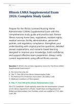Illinois LNHA Supplemental Exam &NewLine;2026&colon; Complete Study Guide 